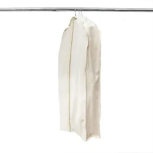 100% Unbleached Cotton Canvas Gusseted Garment Bag, Short Length for 4-5 Suits