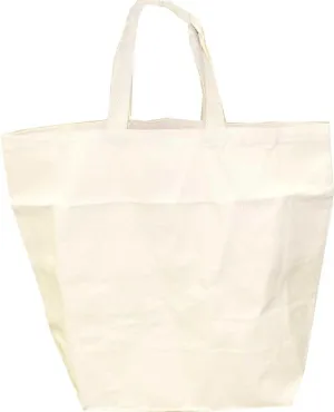 18" x 15" (45.7 cm x 38.1 cm) White Cotton Canvas Bag | 7" (17.8 cm) Gusset | Durable 10oz Canvas | Perfect for Shopping & Personalization | Eco-Friendly Choice