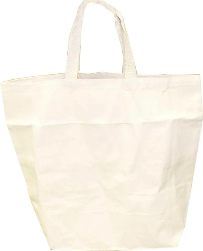18" x 15" (45.7 cm x 38.1 cm) White Cotton Canvas Bag | 7" (17.8 cm) Gusset | Durable 10oz Canvas | Perfect for Shopping & Personalization | Eco-Friendly Choice