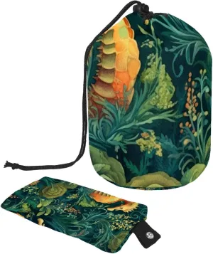 2 Pcs Cosmetic Bag bucket Travel Makeup Bags Large Capacity Soft Waterproof Portable Drawstring Cosmetic Bag, Aesthetic Ocean Seahorse