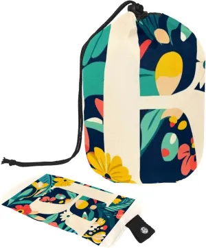 2 Pcs Cosmetic Bag bucket Travel Makeup Bags Large Capacity Soft Waterproof Portable Drawstring Cosmetic Bag, Art Abstract Floral Lettering 55