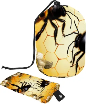 2 Pcs Cosmetic Bag bucket Travel Makeup Bags Large Capacity Soft Waterproof Portable Drawstring Cosmetic Bag, Art Nature Bees