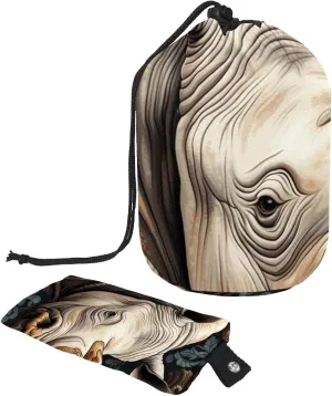 2 Pcs Cosmetic Bag bucket Travel Makeup Bags Large Capacity Soft Waterproof Portable Drawstring Cosmetic Bag, Brown Giant Rhino 63