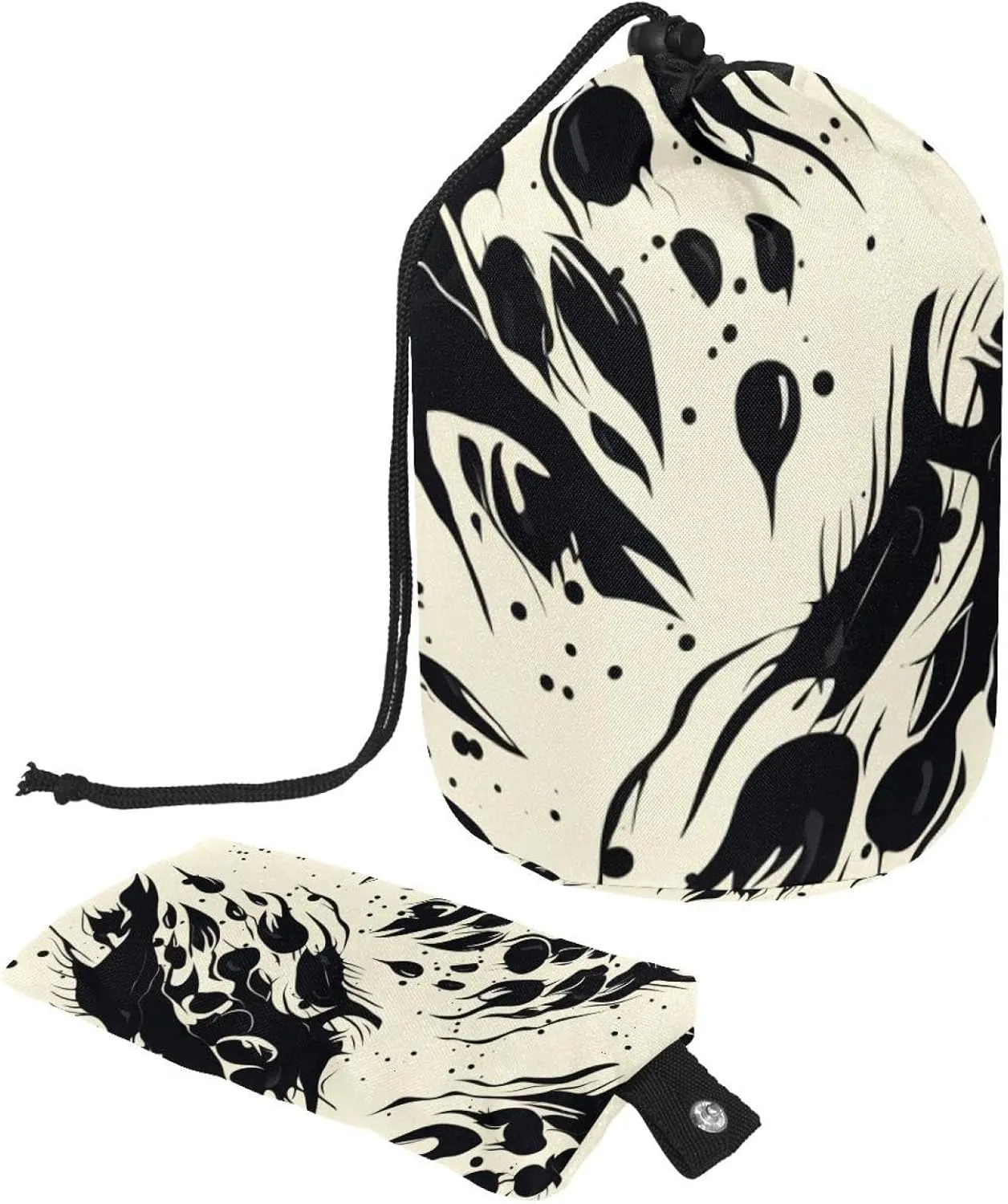 2 Pcs Cosmetic Bag bucket Travel Makeup Bags Large Capacity Soft Waterproof Portable Drawstring Cosmetic Bag, Cool Abstract Graffiti Claw