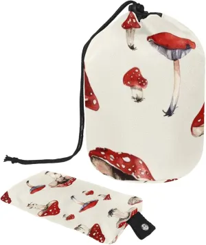 2 Pcs Cosmetic Bag bucket Travel Makeup Bags Large Capacity Soft Waterproof Portable Drawstring Cosmetic Bag, Cute Red Mushroom
