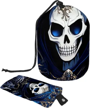 2 Pcs Cosmetic Bag bucket Travel Makeup Bags Large Capacity Soft Waterproof Portable Drawstring Cosmetic Bag, Deep Blue Skeleton