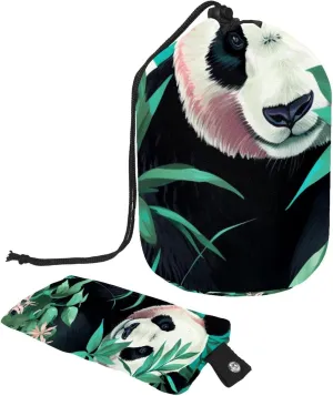 2 Pcs Cosmetic Bag bucket Travel Makeup Bags Large Capacity Soft Waterproof Portable Drawstring Cosmetic Bag, Panda in Jungle Pattern