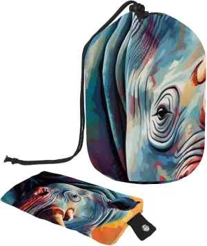 2 Pcs Cosmetic Bag bucket Travel Makeup Bags Large Capacity Soft Waterproof Portable Drawstring Cosmetic Bag, Rainbow Colors Rhino 35