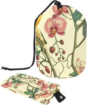 2 Pcs Cosmetic Bag bucket Travel Makeup Bags Large Capacity Soft Waterproof Portable Drawstring Cosmetic Bag, Splendid Birds Florals