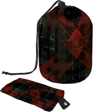2 Pcs Cosmetic Bag bucket Travel Makeup Bags Large Capacity Soft Waterproof Portable Drawstring Cosmetic Bag, Vintage Black and Red Tartan 11