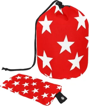 2 Pcs Cosmetic Bag bucket Travel Makeup Bags Large Capacity Soft Waterproof Portable Drawstring Cosmetic Bag, White Star Red Background 7