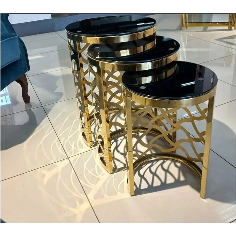 3-Piece Laser Cut Design Nesting Coffee Table