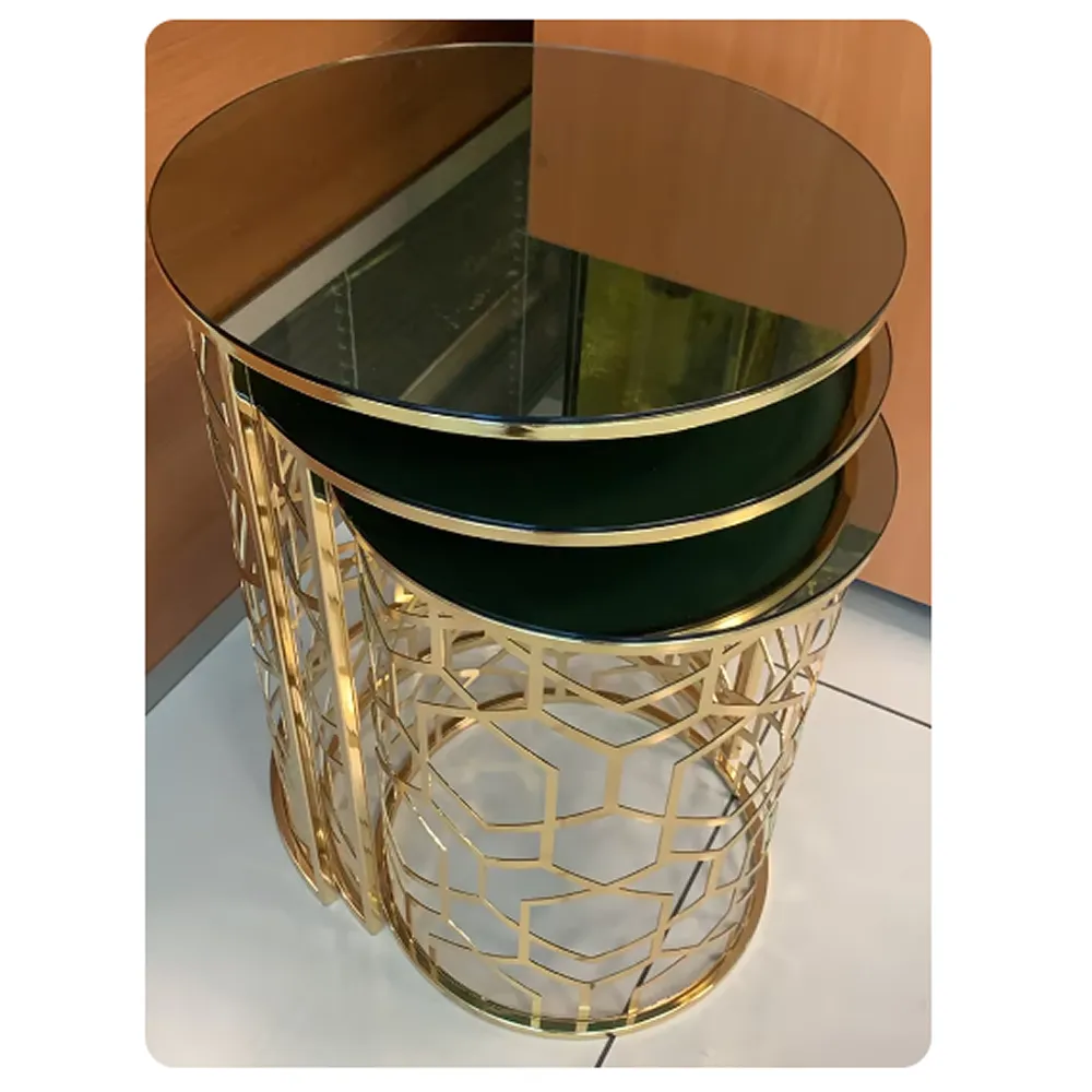 3-Piece Laser Cut Design Nesting Coffee Table