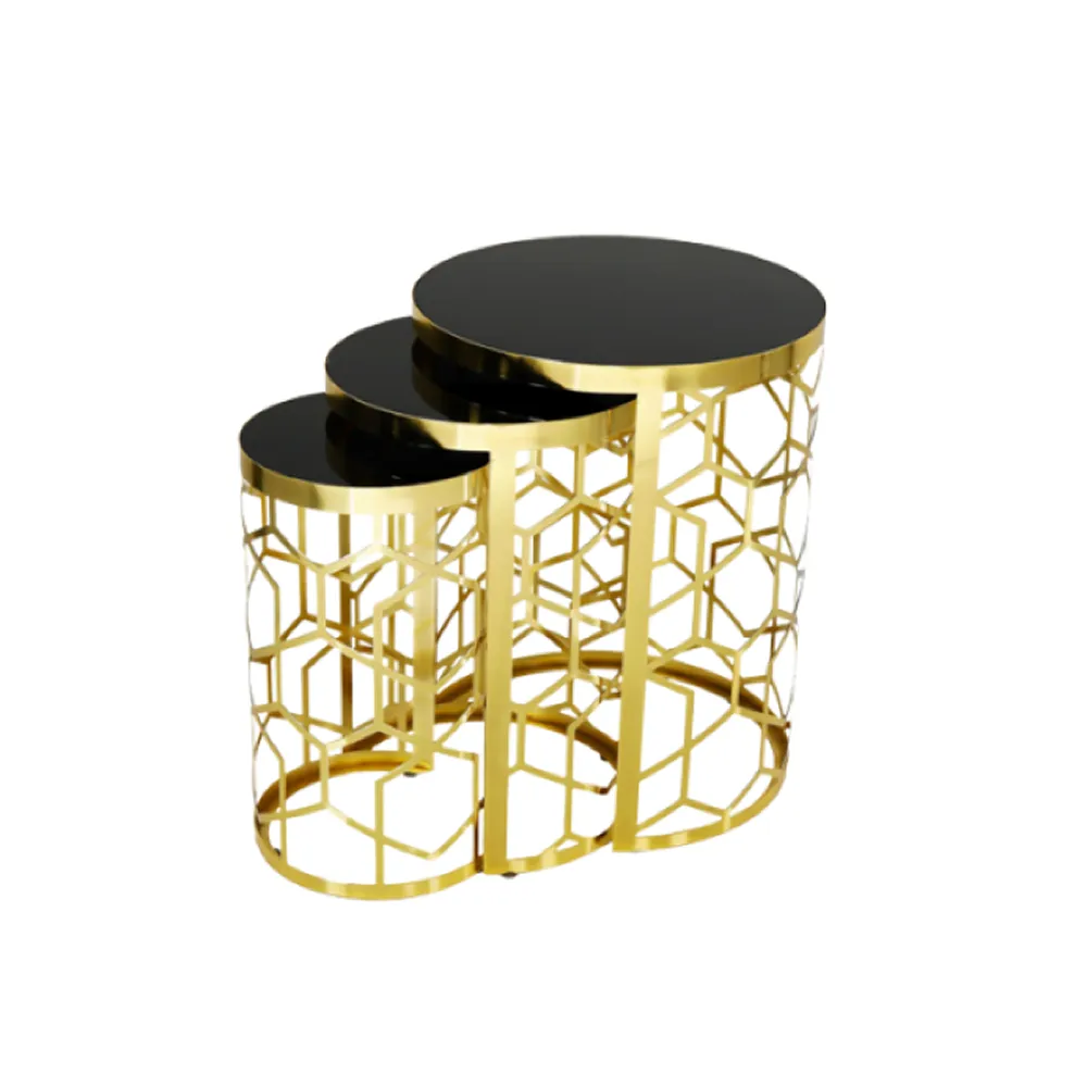 3-Piece Laser Cut Design Nesting Coffee Table