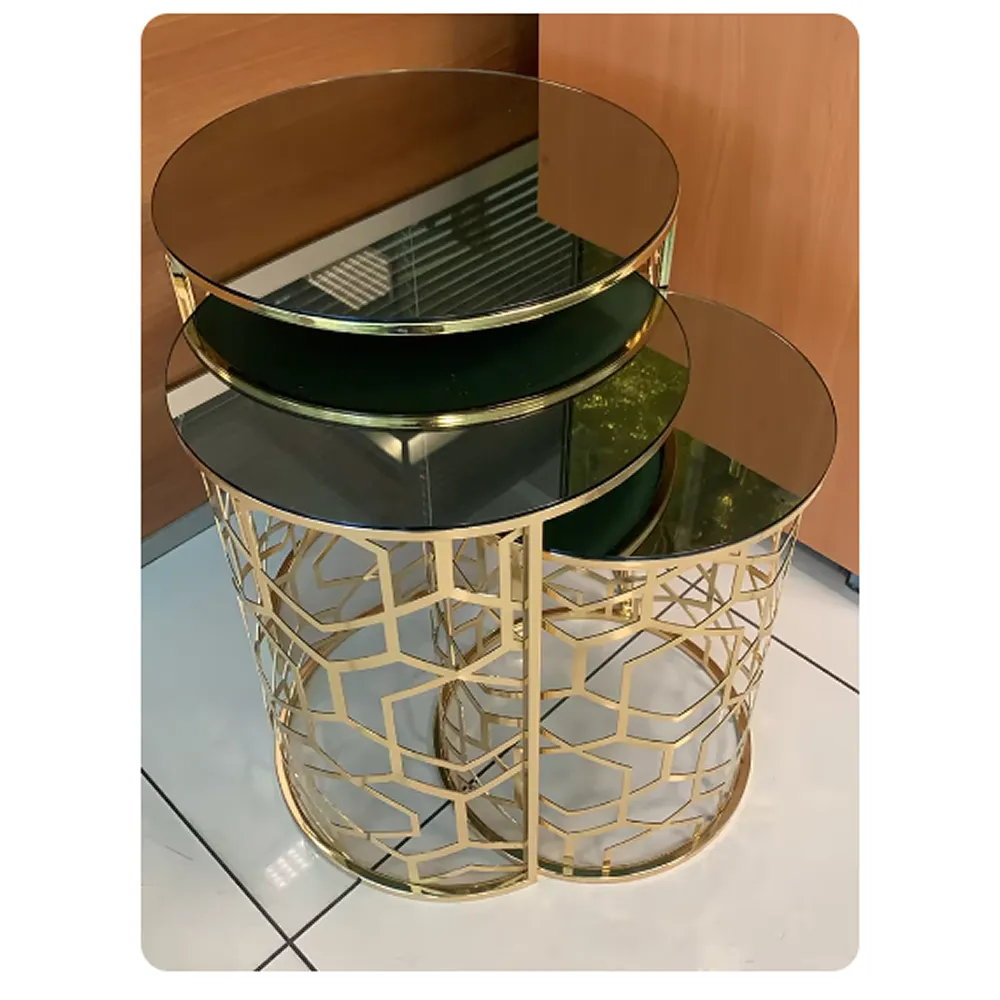 3-Piece Laser Cut Design Nesting Coffee Table