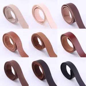 3/4" Full Grain Leather Purse Strap,Leather for Belt,Italian Natural Leather,Flat Calf Leather Strip,Cowhide Leather Handle,Leather Bag Straps 60" (Saddle Brown)