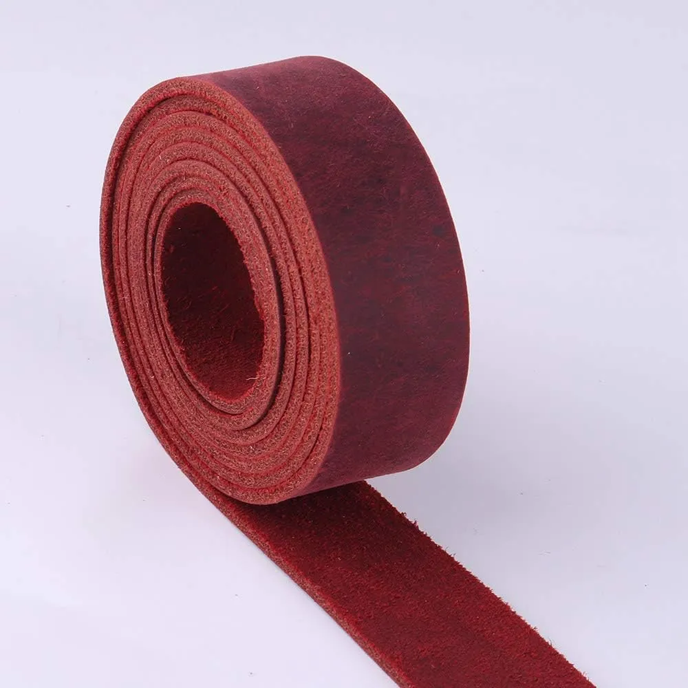 3/4" Full Grain Leather Purse Strap,Leather for Belt,Italian Natural Leather,Flat Calf Leather Strip,Cowhide Leather Handle,Leather Bag Straps 60" (Saddle Brown)