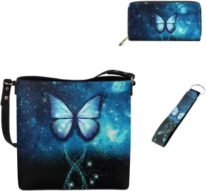 3Pcs Saddle Bags Set Shoulder Bag Satchel Bags for Women Purses for Women Key Holder