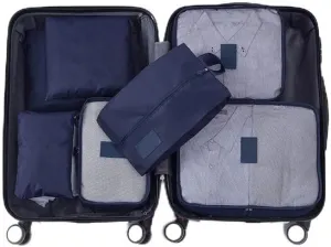 7 Set Packing Cubes Oxford Cloth Luggage Packing Cubes Durability Longevity Firm Durability for Travel (Cyan)
