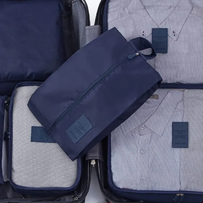 7 Set Packing Cubes Oxford Cloth Luggage Packing Cubes Durability Longevity Firm Durability for Travel (Cyan)
