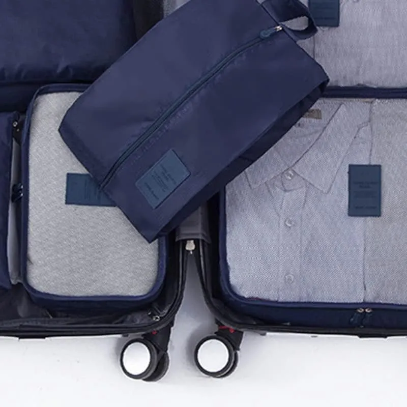 7 Set Packing Cubes Oxford Cloth Luggage Packing Cubes Durability Longevity Firm Durability for Travel (Cyan)