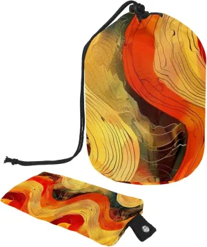 Abstract Art Letters Travel Cosmetic Bags Makeup Bag for Women, Foldable Drawstring Travel Cosmetic Bags, Portable Toiletry Bucket Bag
