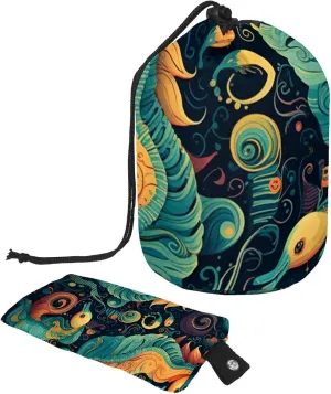 Art Baroque Seahorse Travel Cosmetic Bags Makeup Bag for Women, Foldable Drawstring Travel Cosmetic Bags, Portable Toiletry Bucket Bag