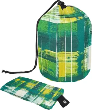 Art Green Watercolor Plaid 9 Travel Cosmetic Bags Makeup Bag for Women, Foldable Drawstring Travel Cosmetic Bags, Portable Toiletry Bucket Bag