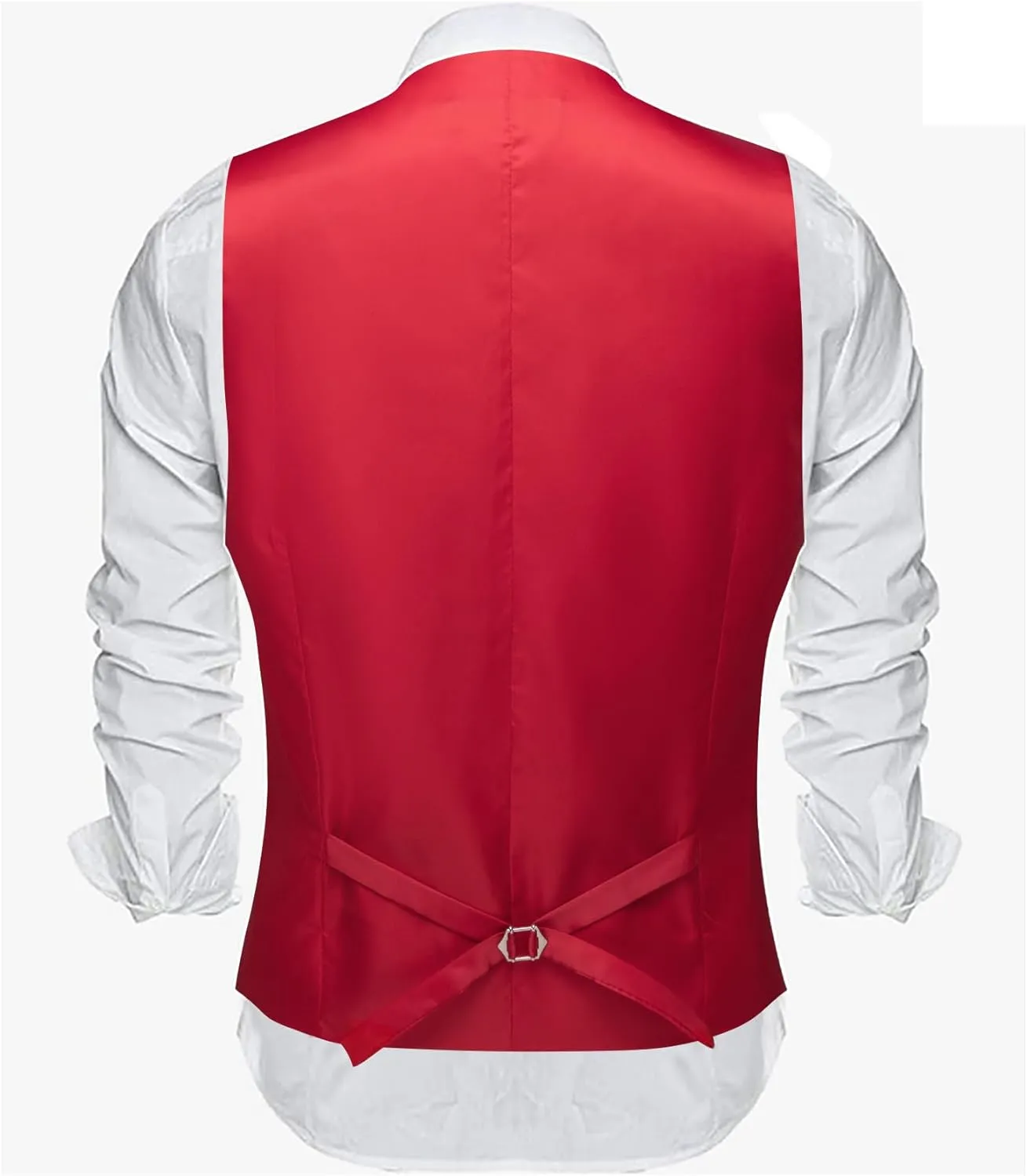 Barry.Wang Mens Formal Suit Vest Striped Casual V-neck Slim Fit Solid Color Waistcoat for Wedding Party Tuxedo