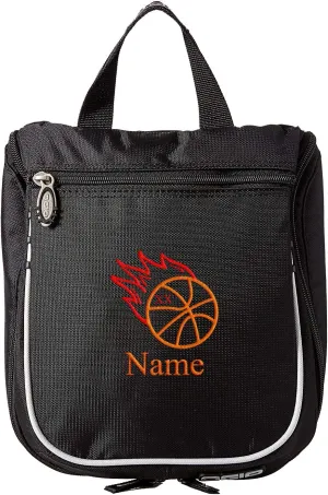 Basketball Toiletry Bag, Personalized Men's Shaving Kit, Hanging Travel Case