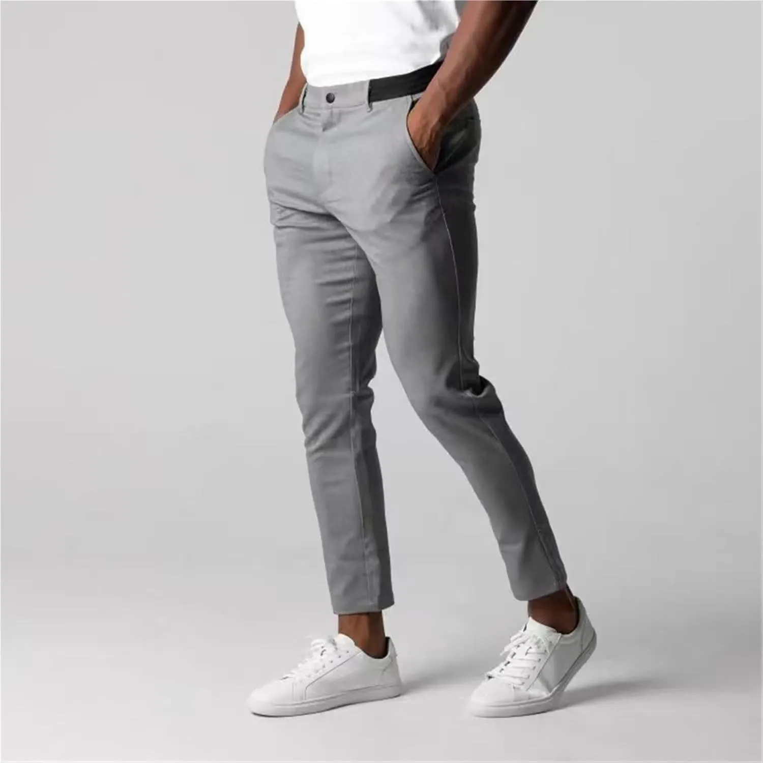 Bizgent Active Chinos, Active Chinos Pants, Mens Chinos Slim Fit Stretch Skinny Tapered Dress Pants Casual Solid Trousers