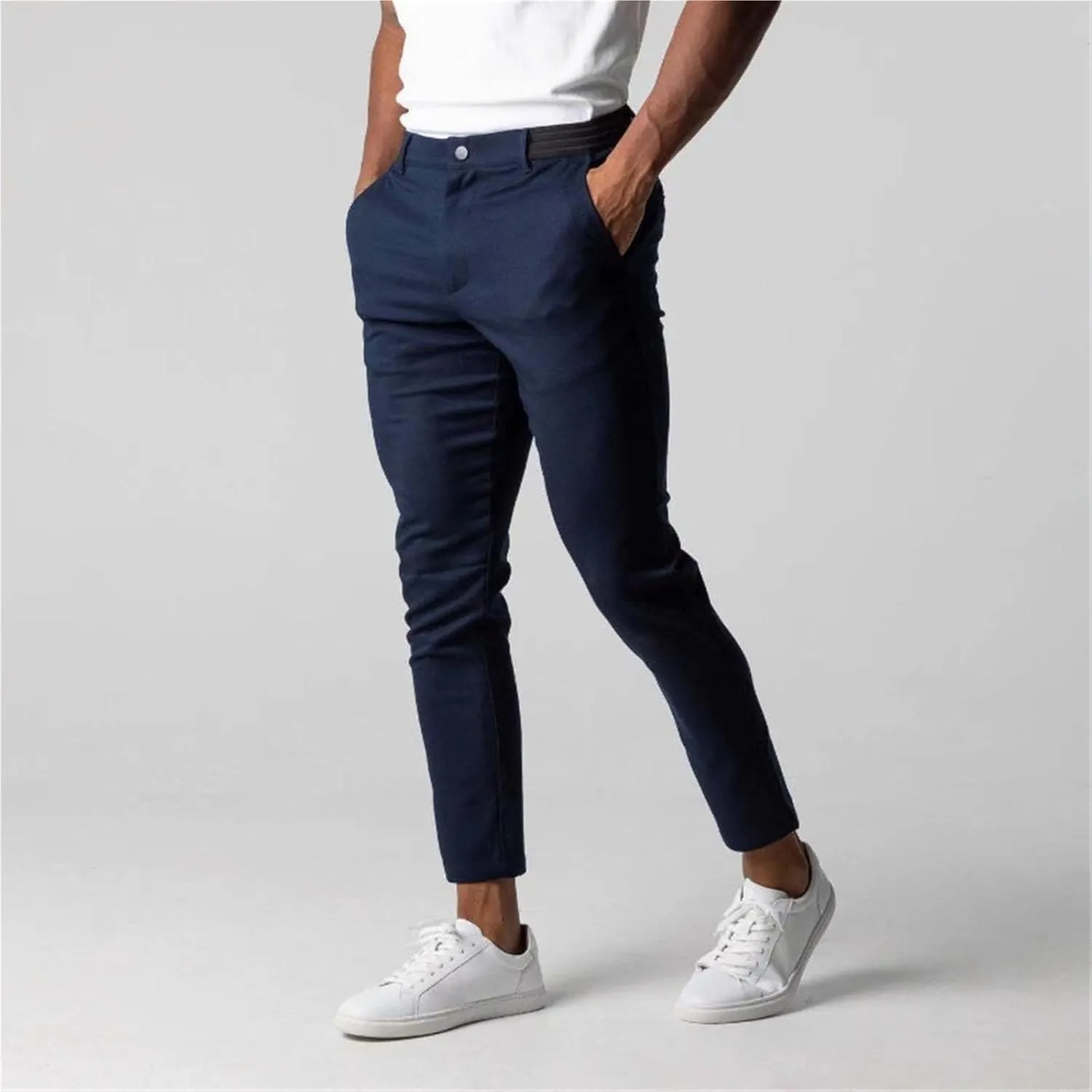 Bizgent Active Chinos, Active Chinos Pants, Mens Chinos Slim Fit Stretch Skinny Tapered Dress Pants Casual Solid Trousers