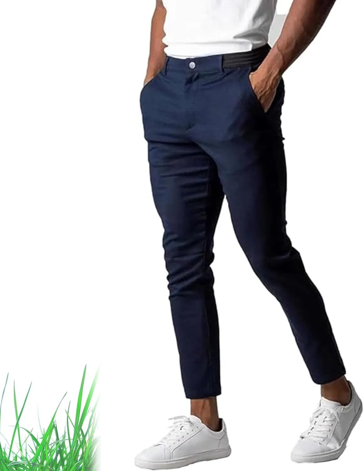 Bizgent Active Chinos, Active Chinos Pants, Mens Chinos Slim Fit Stretch Skinny Tapered Dress Pants Casual Solid Trousers