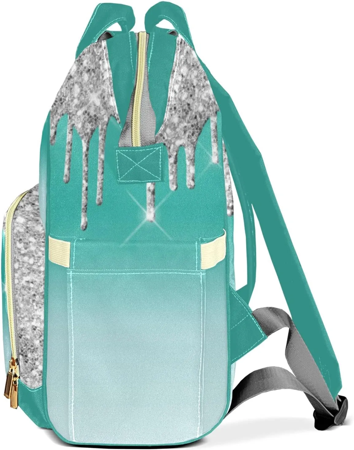 Bling Glitter Print Mummy Bags Custom Personalized with Name Diaper Bags Backpack Nappy Bag Gifts