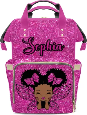 Bling Glitter Print Mummy Bags Custom Personalized with Name Diaper Bags Backpack Nappy Bag Gifts