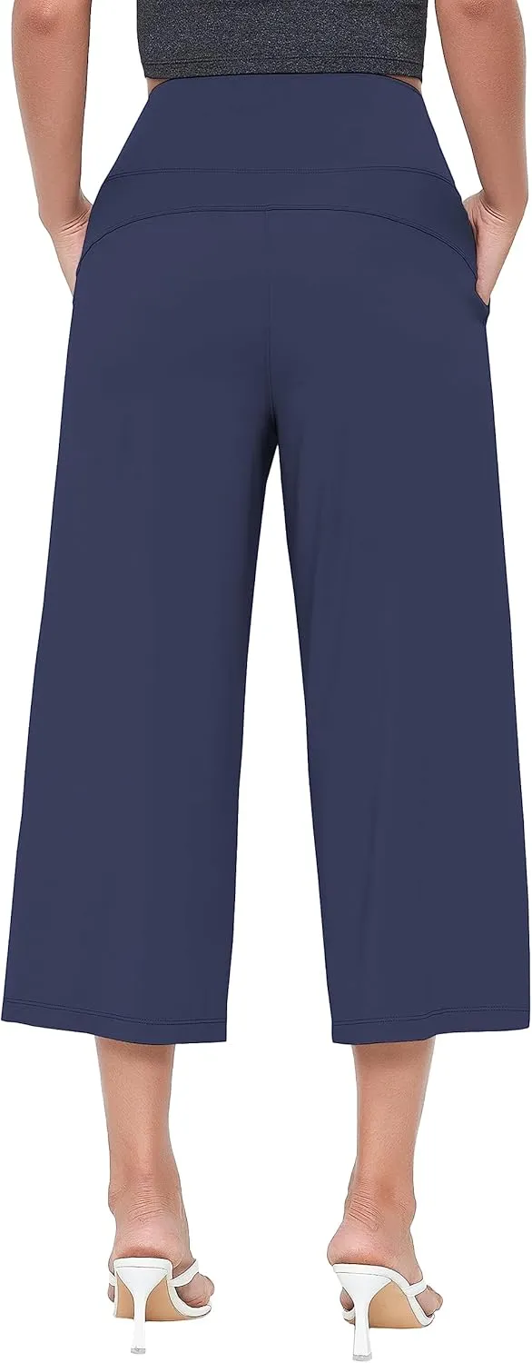 BUBBLELIME Women's Bootleg Yoga Capris Pants High Waist Workout Lounge Flare Crop Pants with Pockets