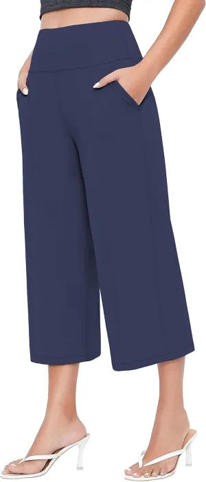 BUBBLELIME Women's Bootleg Yoga Capris Pants High Waist Workout Lounge Flare Crop Pants with Pockets