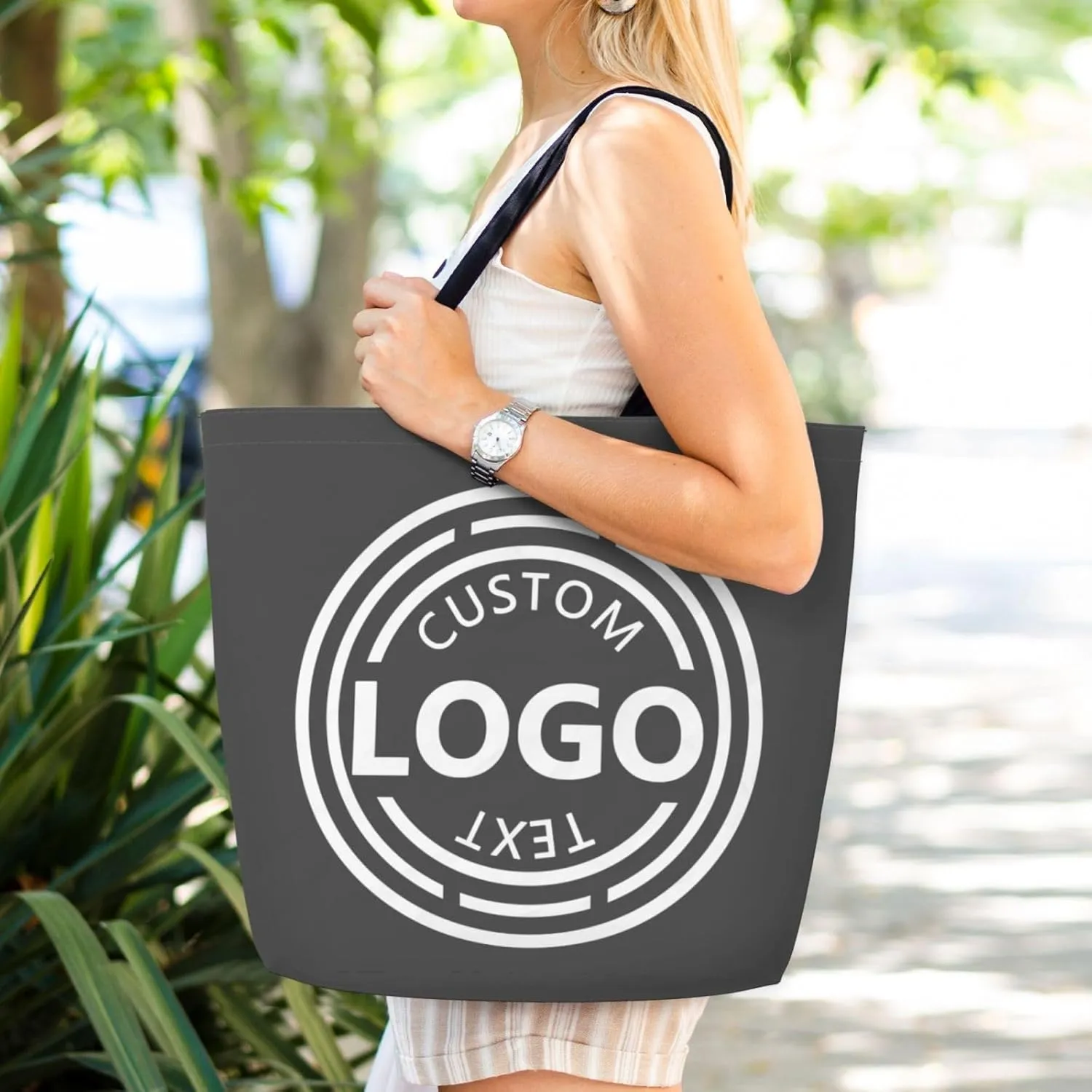 Bulk Custom Tote Bags with Logo Custom Paper Reusable Shopping Bag Add Your Picture Text Personalized Gifts