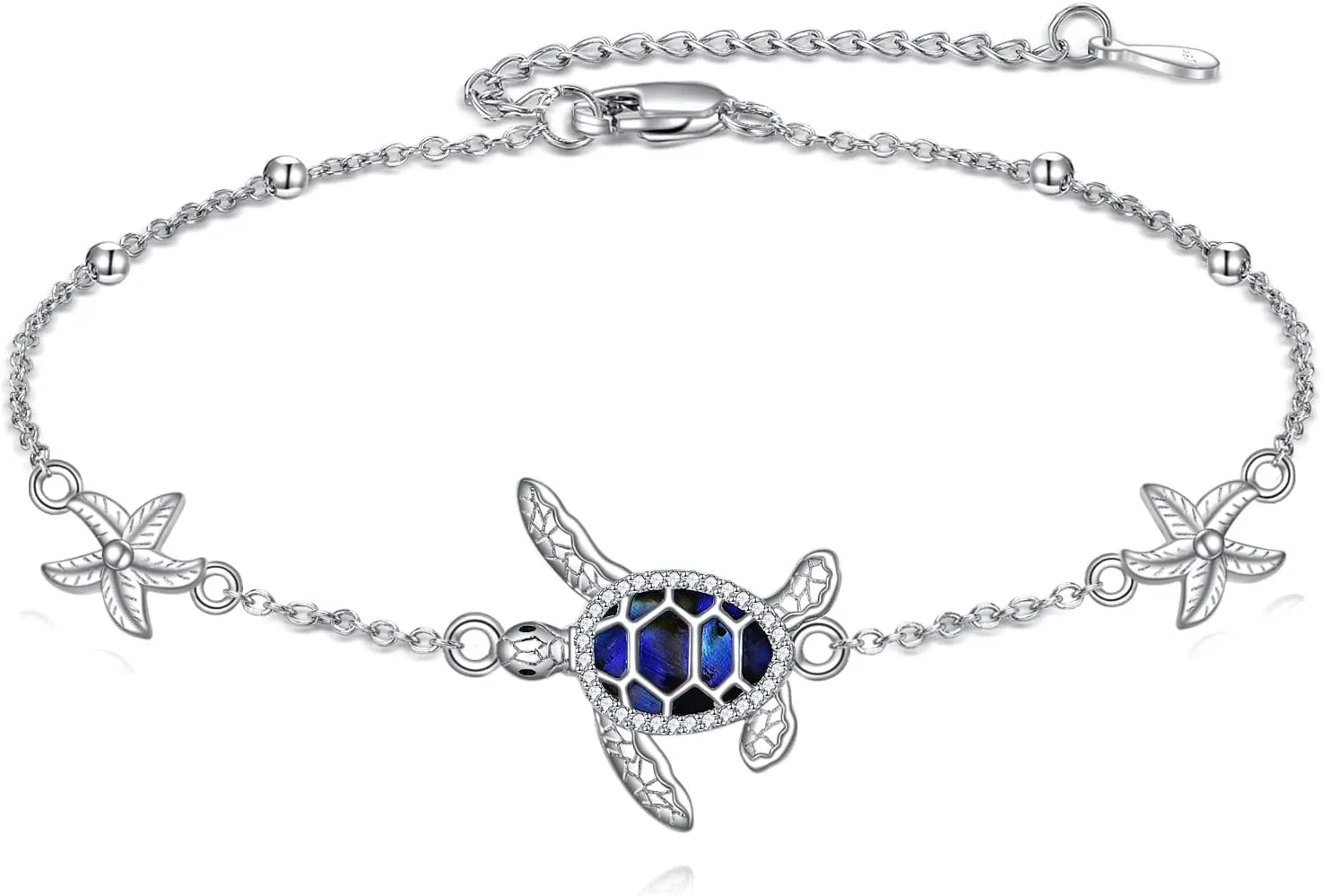 Butterfly and Turtle Anklet for Women Sterling Silver Dainty Adjustable Anklets Beach Ankle Bracelets Turtle Butterfly jewelry Gifts