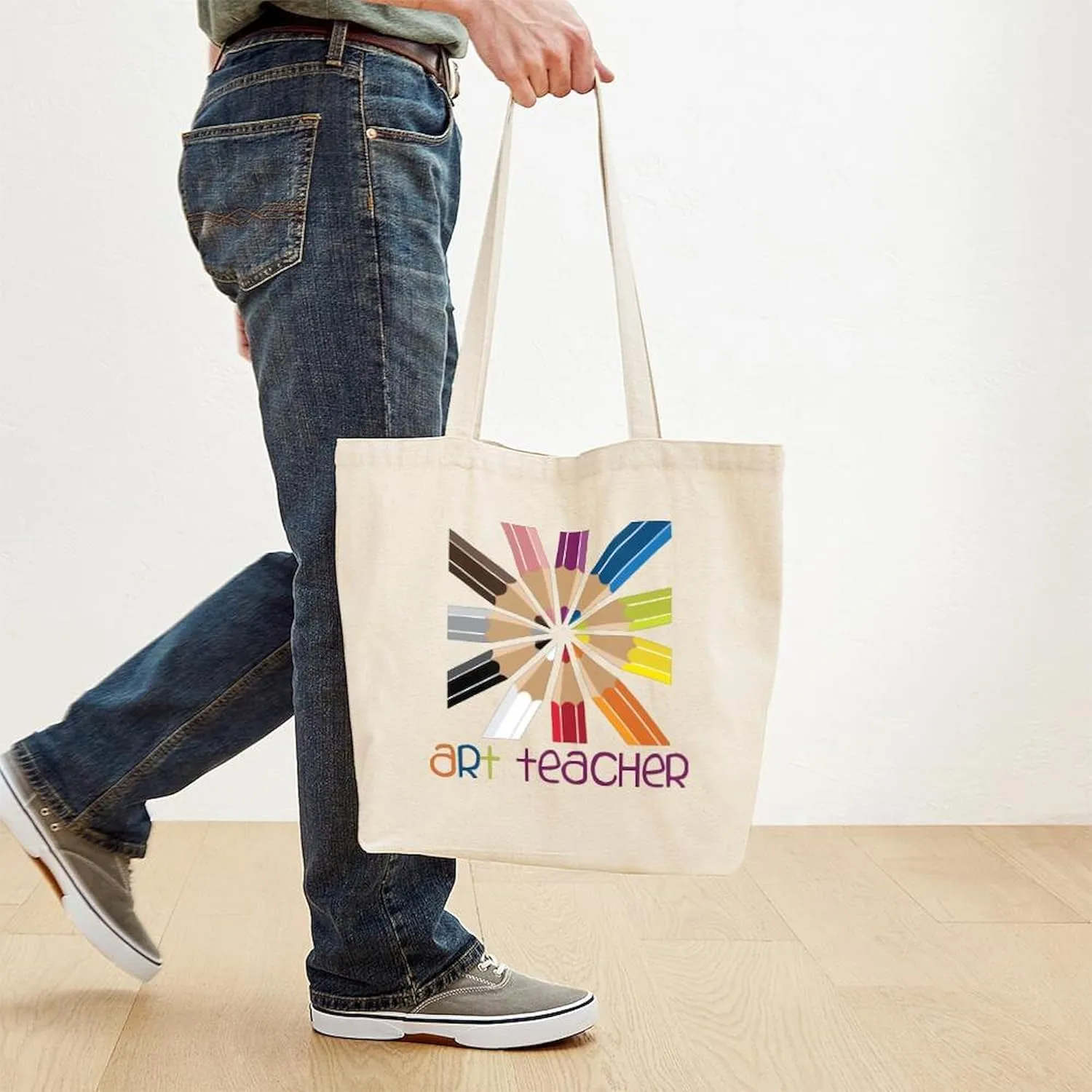 CafePress Art Teacher Tote Bag Natural Canvas Tote Bag, Reusable Shopping Bag