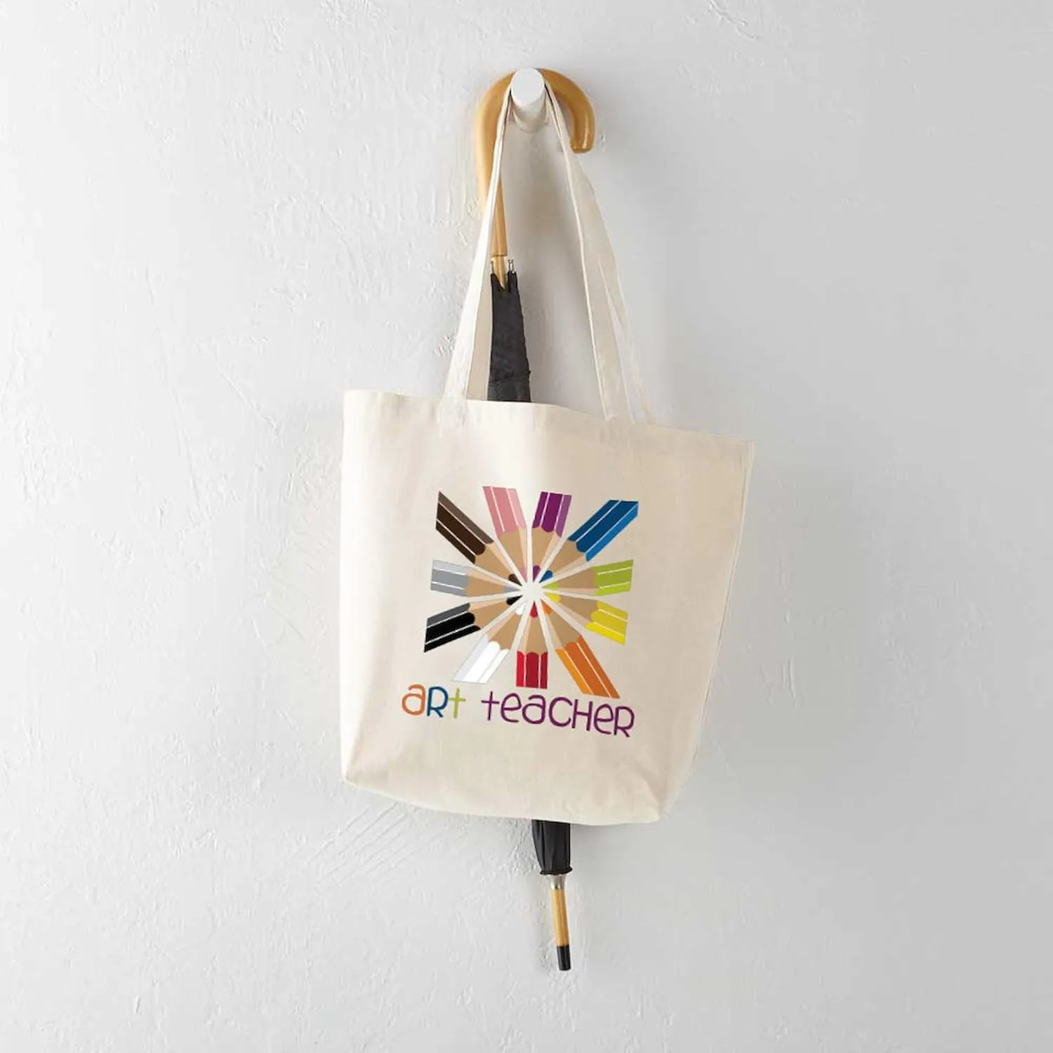 CafePress Art Teacher Tote Bag Natural Canvas Tote Bag, Reusable Shopping Bag