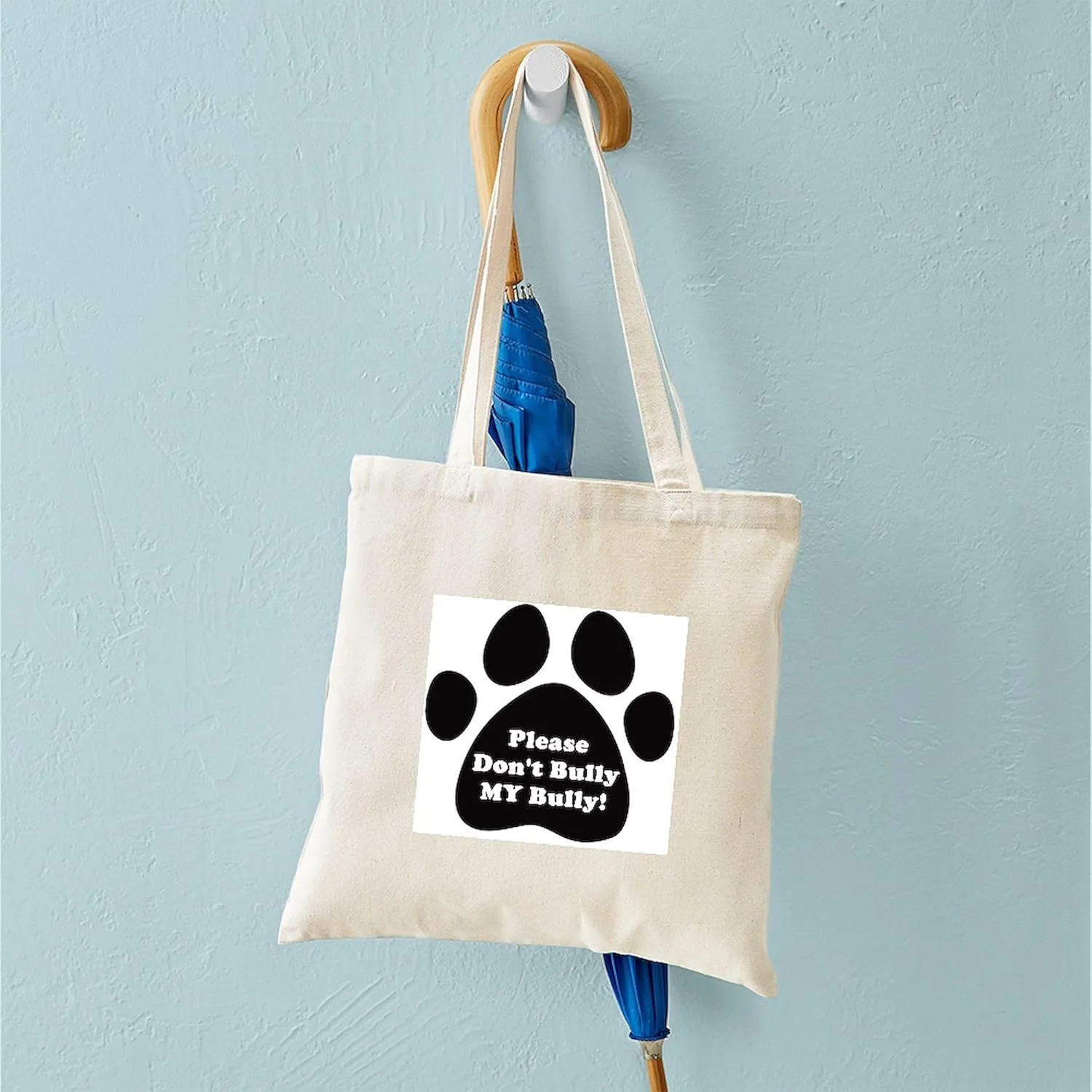 CafePress Dont Bully MY Bully Pitbull Lovers Tote Bag Natural Canvas Tote Bag, Reusable Shopping Bag