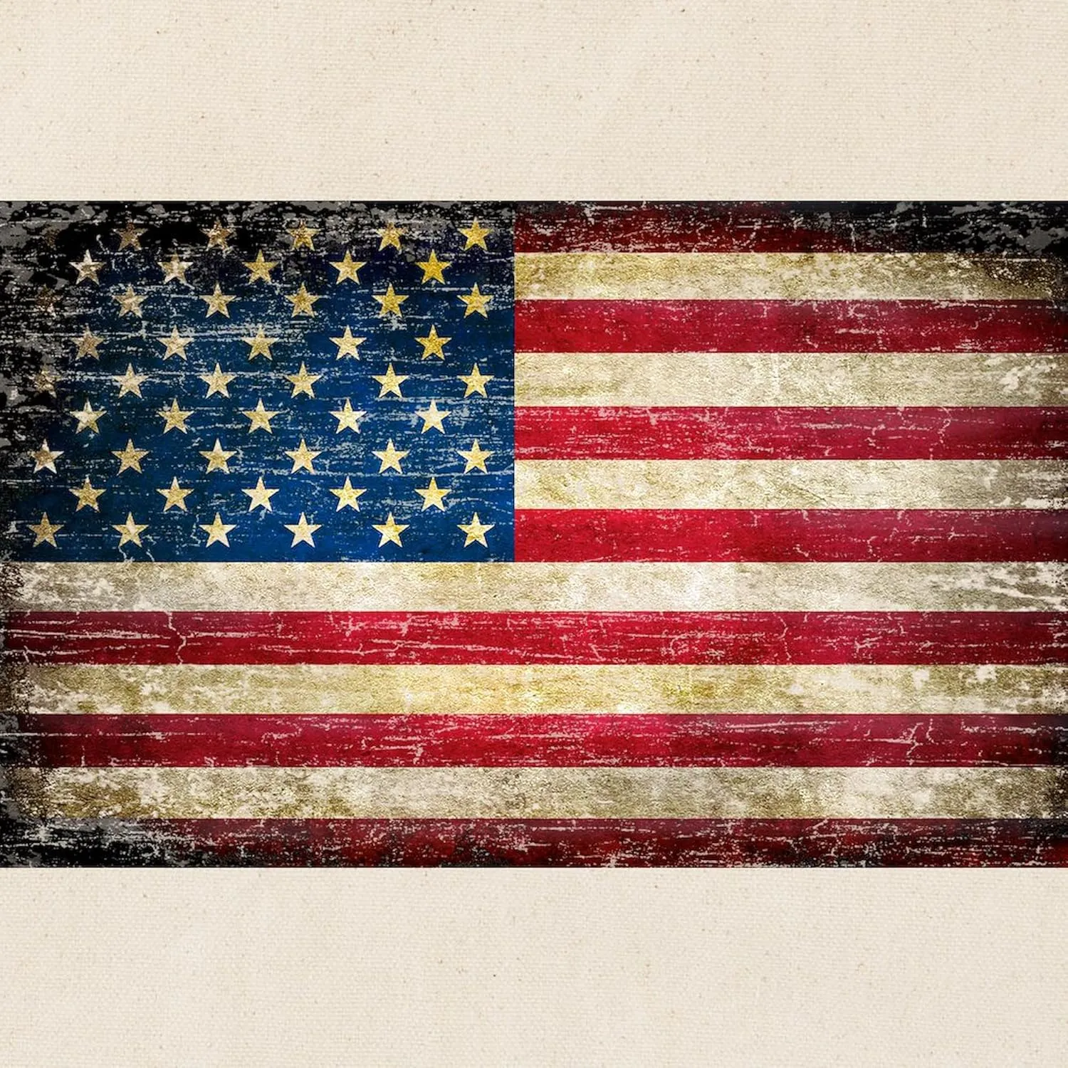 CafePress Faded American Flag Tote Bag Natural Canvas Tote Bag, Reusable Shopping Bag
