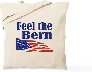 CafePress Feel The Bern Tote Bag Natural Canvas Tote Bag, Reusable Shopping Bag