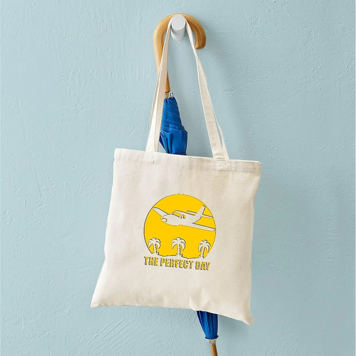 CafePress Fun Airplane Design Tote Bag Natural Canvas Tote Bag, Reusable Shopping Bag