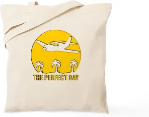 CafePress Fun Airplane Design Tote Bag Natural Canvas Tote Bag, Reusable Shopping Bag