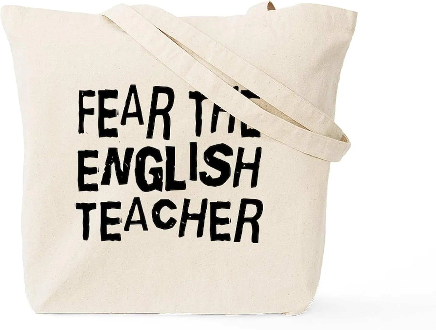 CafePress Funny English Teacher Tote Bag Natural Canvas Tote Bag, Reusable Shopping Bag