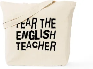 CafePress Funny English Teacher Tote Bag Natural Canvas Tote Bag, Reusable Shopping Bag