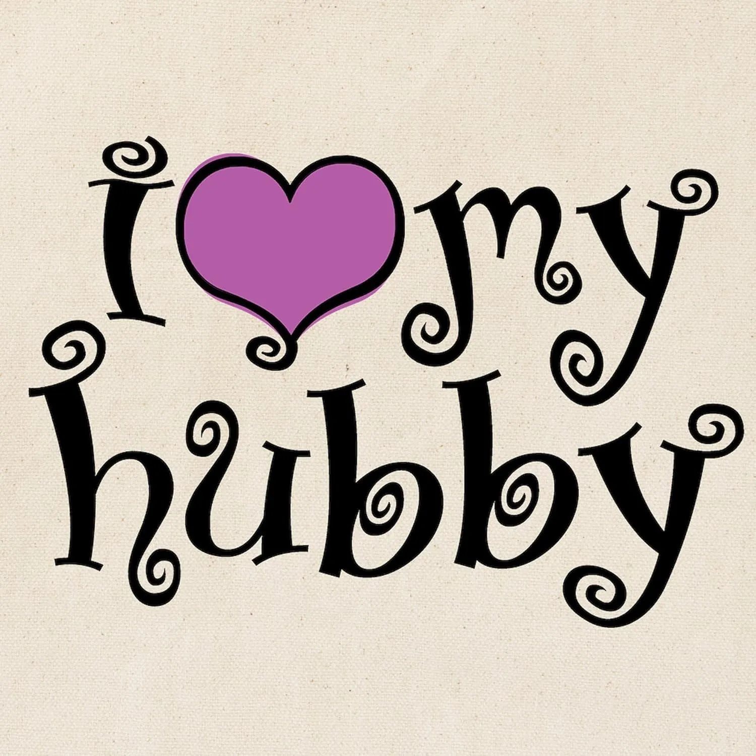 CafePress I Love My Hubby Tote Bag Natural Canvas Tote Bag, Reusable Shopping Bag