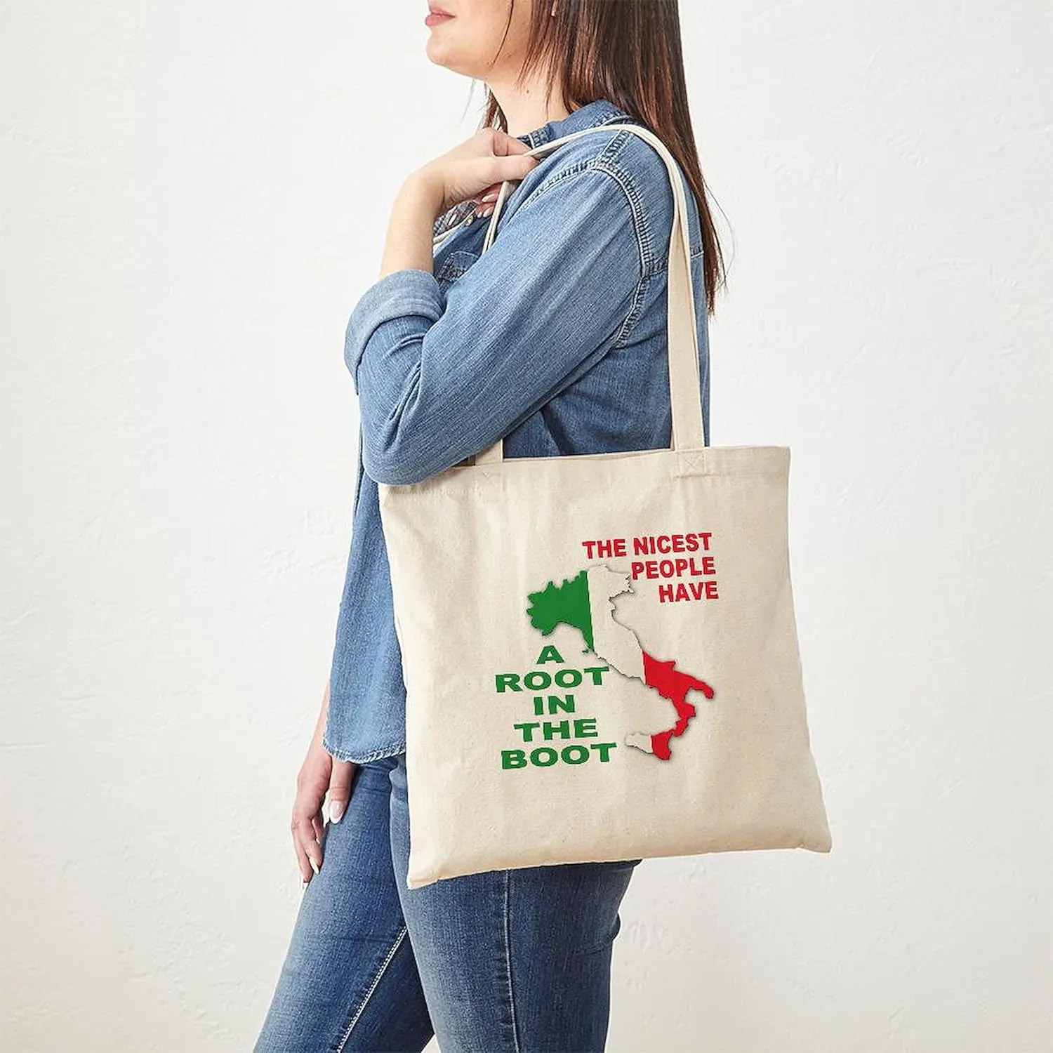 CafePress Italian Pride Tote Bag Natural Canvas Tote Bag, Reusable Shopping Bag